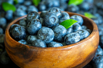 Fresh ripe blueberries close up