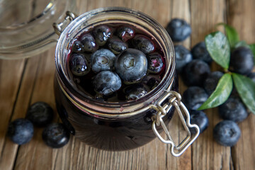 Blueberry fruit and blueberry jam