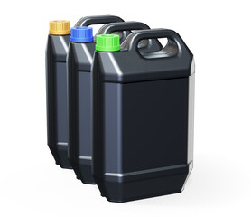 3D rendering of a red jerry can isolated.