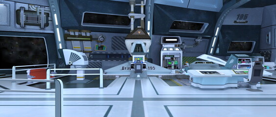 宇宙船内の風景