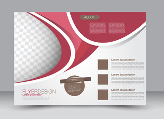 Flyer, brochure, billboard, magazine cover template design landscape orientation for education, presentation, website. Red and brown color. Editable vector illustration.