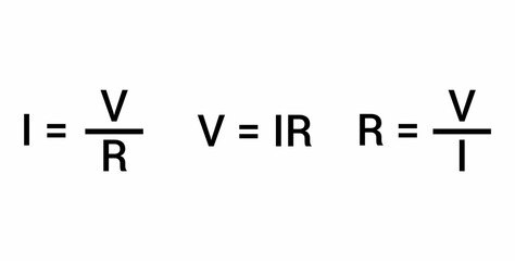 Ohm's law formula in electrical