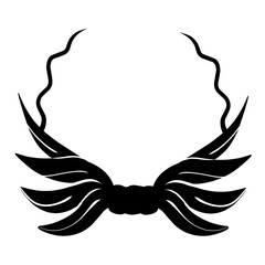 Plant element logo in rustic style. Herbal minimalist vector frame.