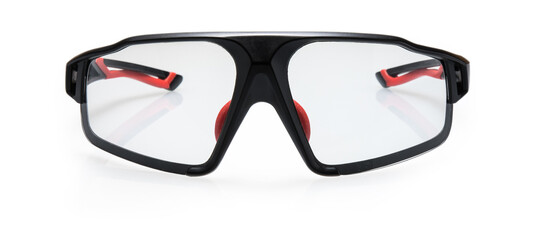 okulary sportowe fotochromatyczne do uprawiania kolarstwa czarne na białym tle - 512436819