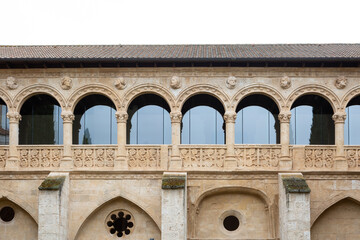 Fototapeta na wymiar Arches of the cloister of the monastery of Valbuena de Duero, Valladolid
