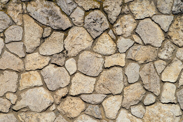 Texture of a stone wall. Old castle stone wall texture background. Stone wall as a background or texture. Rock , pattern, uneven cracked real stone, Gray