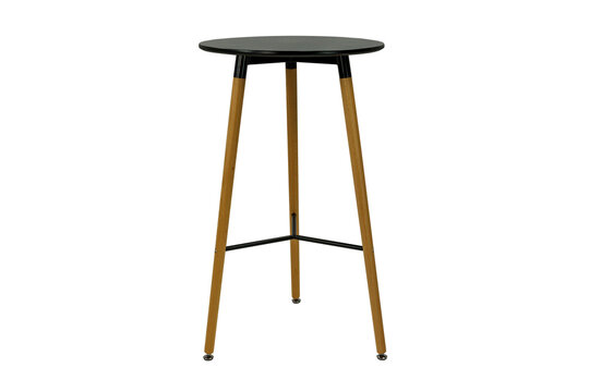 wooden, high round chair on a white background