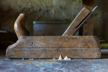 Chiaroscuro Still life with the beading Plane and the Wood-worms