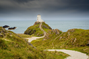 Fototapeta na wymiar Twr Mawr lighthouse on Llanddwyn Island, Anglesey, Wales