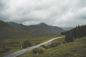 Road winding through the mountains
