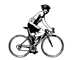 bicyclist sketch illustration - vector