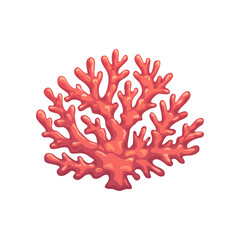 Cartoon underwater coral plant branch, isolated vector sea reef object with outgrowths. Undersea tropical water life, ocean coral marine flora isolated biodiversity design element