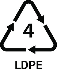 Plastic recycling symbol LDPE vector illustration.