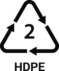 Plastic recycling symbol HDPE vector illustration.