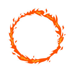 Burning Fire Flame Frame. Vector illustration