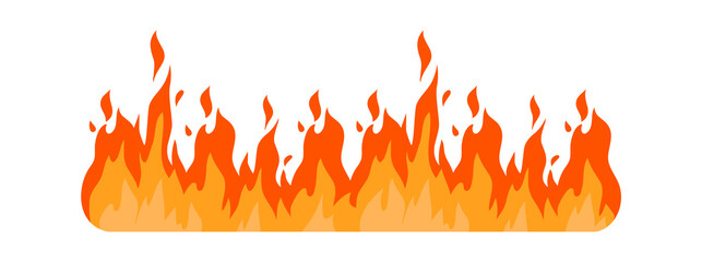Burning Fire Flame. Vector illustration