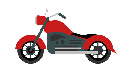 Cruiser motorcycle Icon. Vector illustration