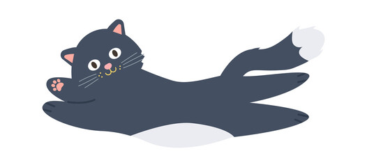 Cute Funny Cat. Pet Animal. Vector illustration