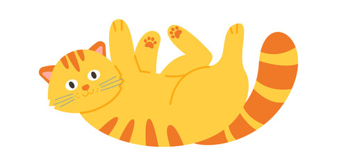 Cute Funny Cat. Pet Animal. Vector illustration