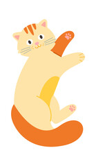 Cute Funny Cat. Pet Animal. Vector illustration
