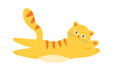 Fototapeta premium Cute Funny Cat. Pet Animal. Vector illustration