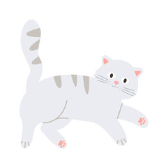 Fototapeta na wymiar Cute Funny Cat. Pet Animal. Vector illustration
