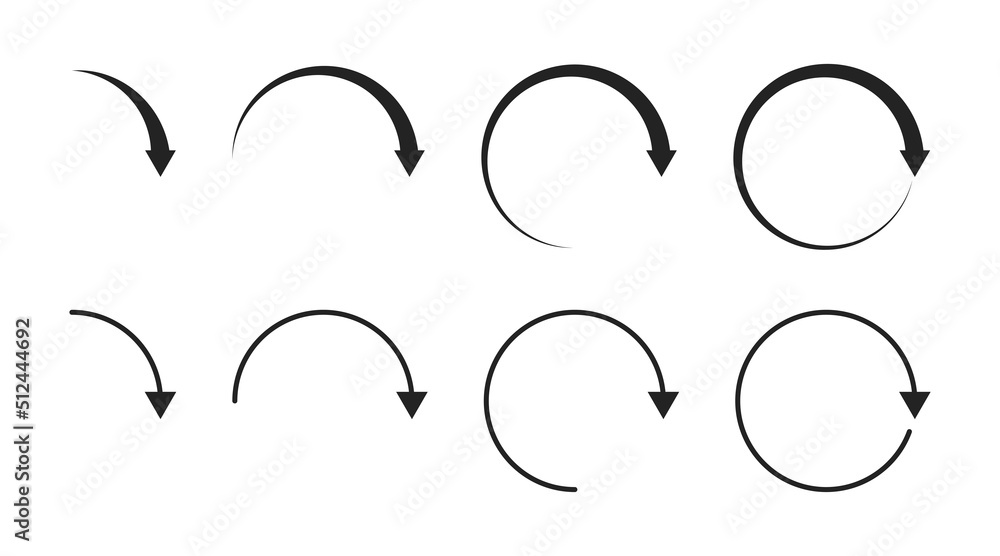 Aufkleber arrow circle icon set. loop arrow round set. refresh arrows sign.