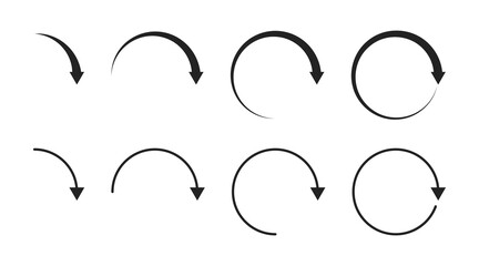 Arrow circle icon set. Loop arrow round set. Refresh arrows sign.