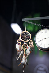 Beautiful handmade dream catcher and clock antique
