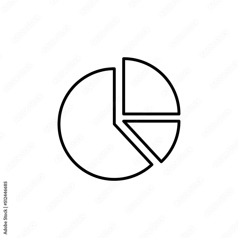 Poster pie chart icon in trendy flat style isolated on grey background. graph symbol for your web site desi
