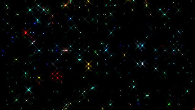 abstract lines shape colorful flashing light dots, black background