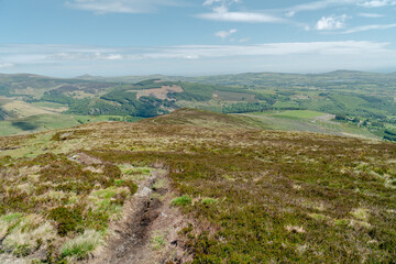Looking down a valley towards a Wicklow National Park