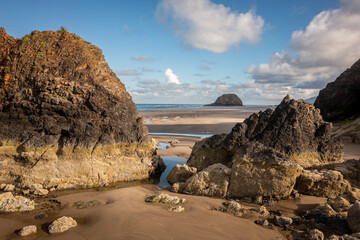 Arcadia Beach Near Cannon Beach, Oregon. Arcadia State Recreation Site is located a mile south of...