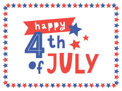 Fourth of July - American Independence Day vector illustration - 4th of July typographic design USA