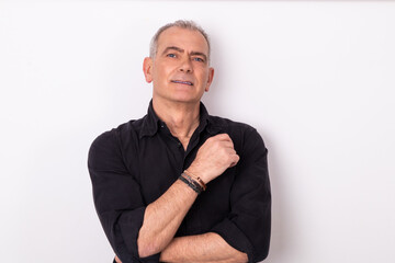 portrait of senior man isolated on background