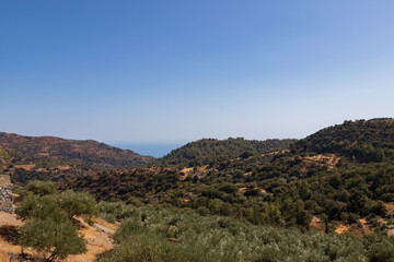 Fototapeta na wymiar View of the seascape on the island of Crete in Greece