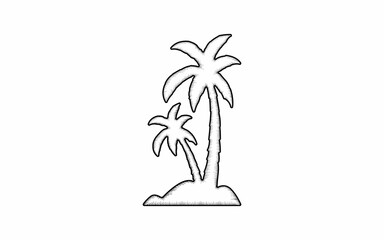 vintage hand drawn palm tree