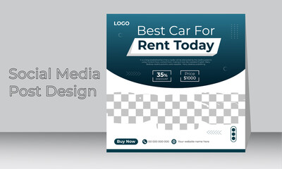 Rent car for social media post Design or story banner template