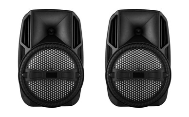 acoustic sound system, speakers, on a white background