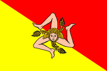 Vector illustration of Sicilian flag - obrazy, fototapety, plakaty