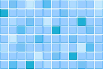Blue tile seamless pattern. Swimming pool floor background. Bathroom or toilet ceramic wall texture. Interior or exterior mosaic surface. Vector flat illustration