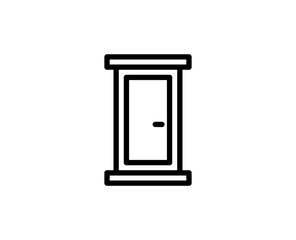 Door icon concept. Single premium editable stroke pictogram perfect for logos, mobile apps, online shops and web sites. Vector symbol isolated on white background.