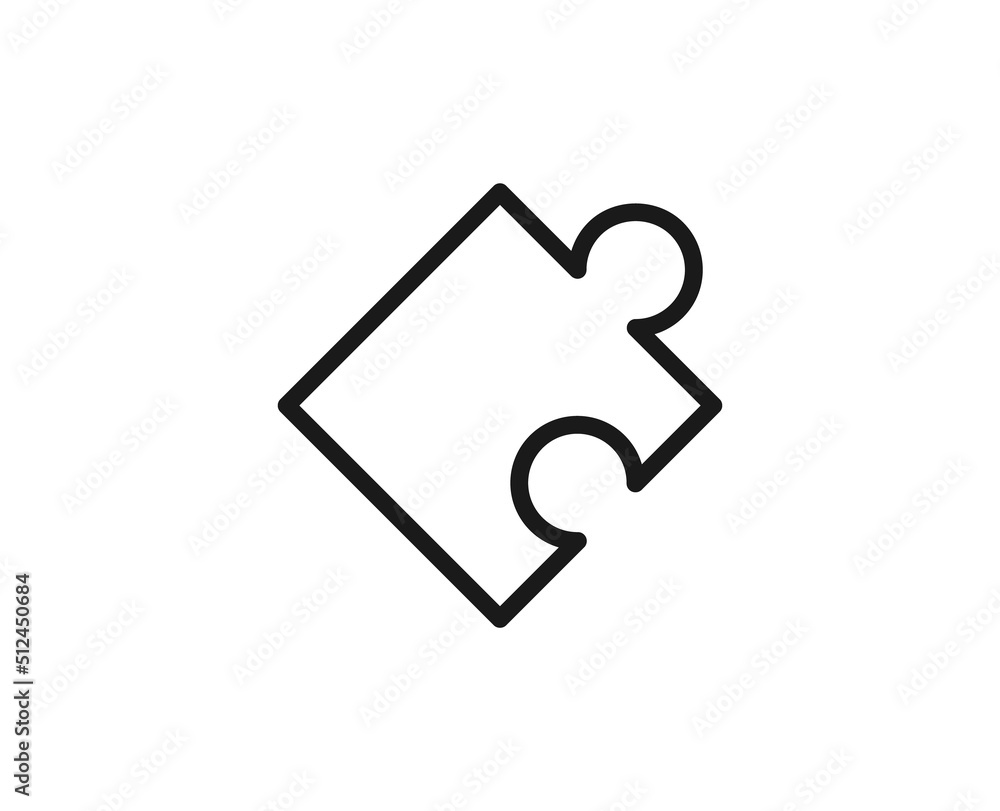 Poster line puzzle icon isolated on white background. outline symbol for website design, mobile application