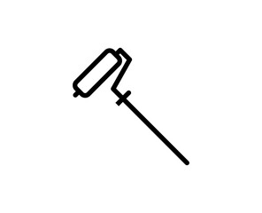 Line roller icon isolated on white background. Outline symbol for website design, mobile application, ui. Paint pictogram. Vector illustration, editorial stroсk.