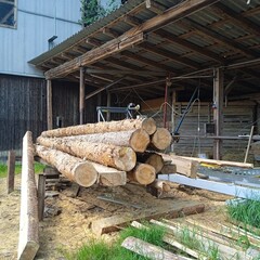 stacked or piled up wood