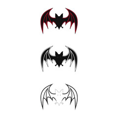 vector black and white bat