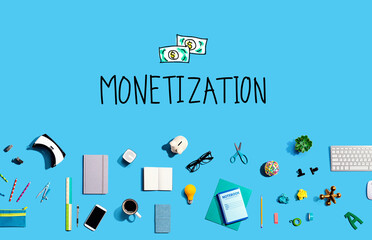 Monetization with collection of electronic gadgets and office supplies