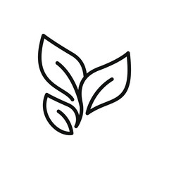 Leaf, nature, organic icon line style isolated on white background. Vector illustration