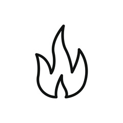 Fire flame icon line style isolated on white background. Vector illustration