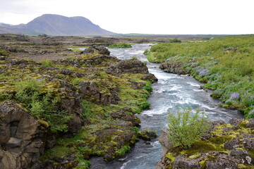 Naklejka na ściany i meble iceland: pictures of a wonderful holiday. The land of ice and fire